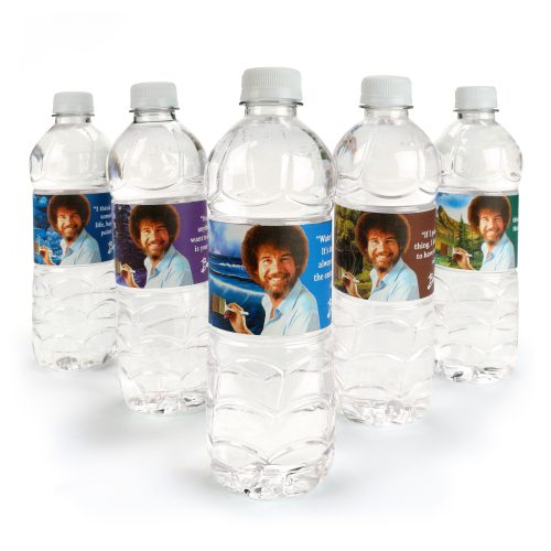 Bob Ross Classic Water Bottle Labels 5 Bottles