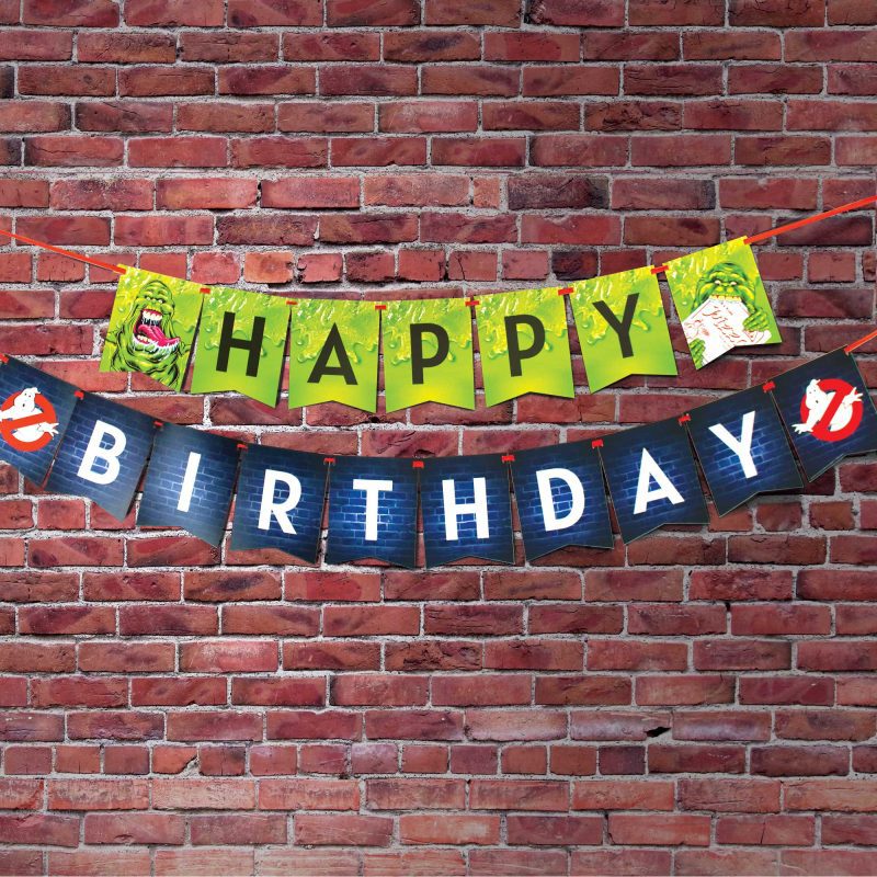 Ghostbusters HappyBirthday Jointed Banner Brick Wall