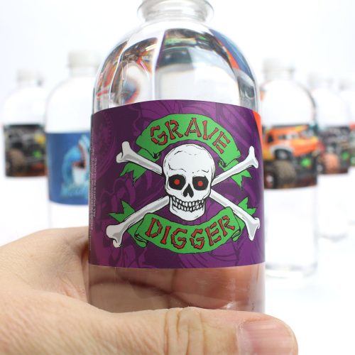 MonsterJam WaterBottle Labels Closeup