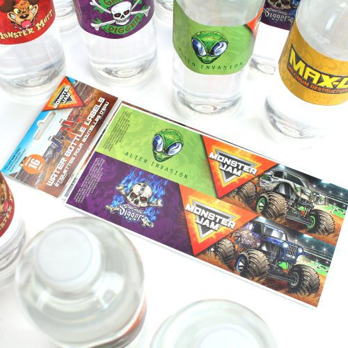 MonsterJam WaterBottle Labels Packaging