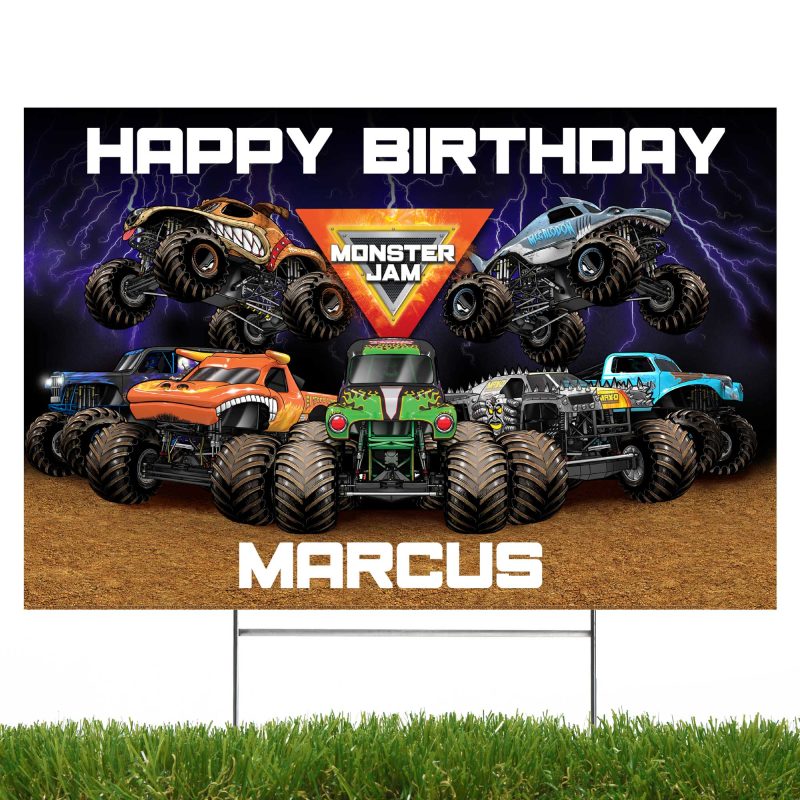 Personalized MonsterJam Yard Sign Grass