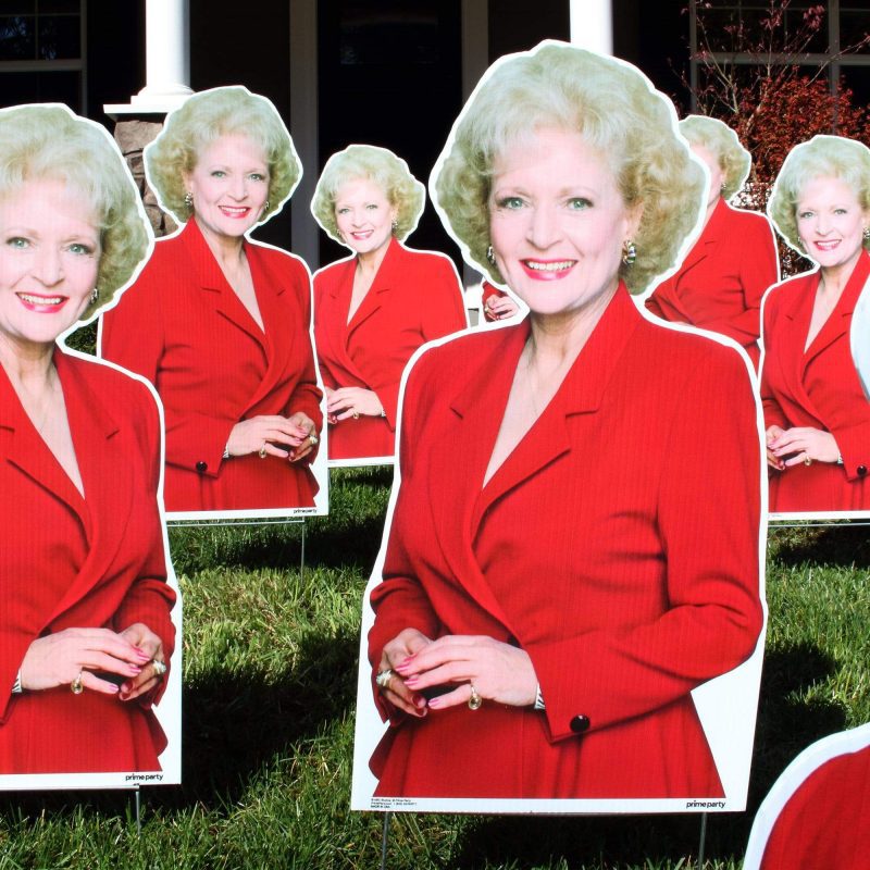 a dozen red roses golden girls yard sign displaymega yard kitsprime party 587257