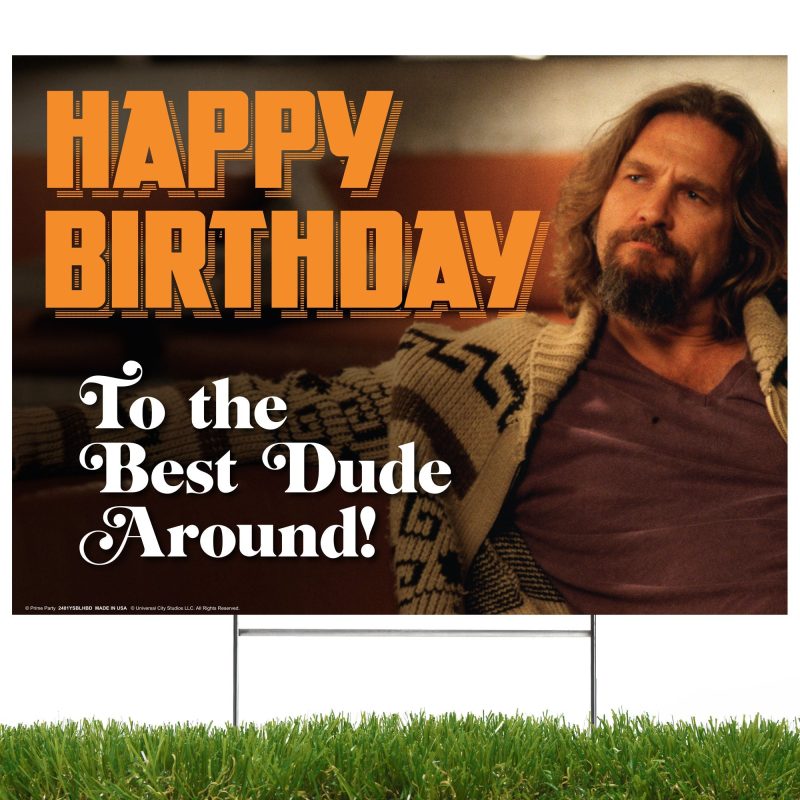 big lebowski yard sign with lawn stakes happy birthday to the best dudeyard signsprime party 458296