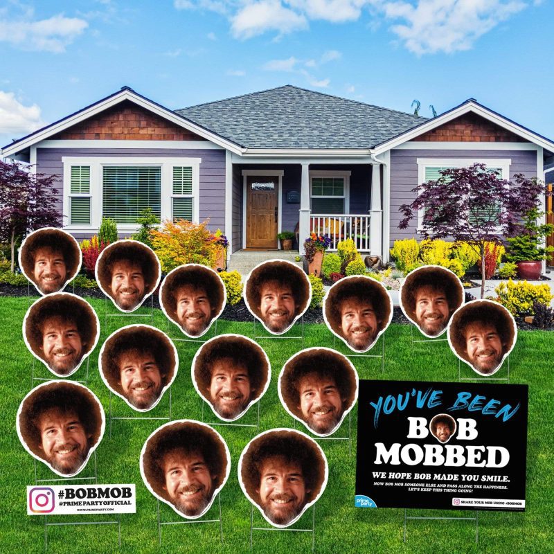 BOB MOB, Bob Ross 16-Piece Yard Sign Kit - Prime PartyMega Yard Kits