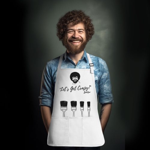 bob ross apron lets get crazyapronprime party 670347