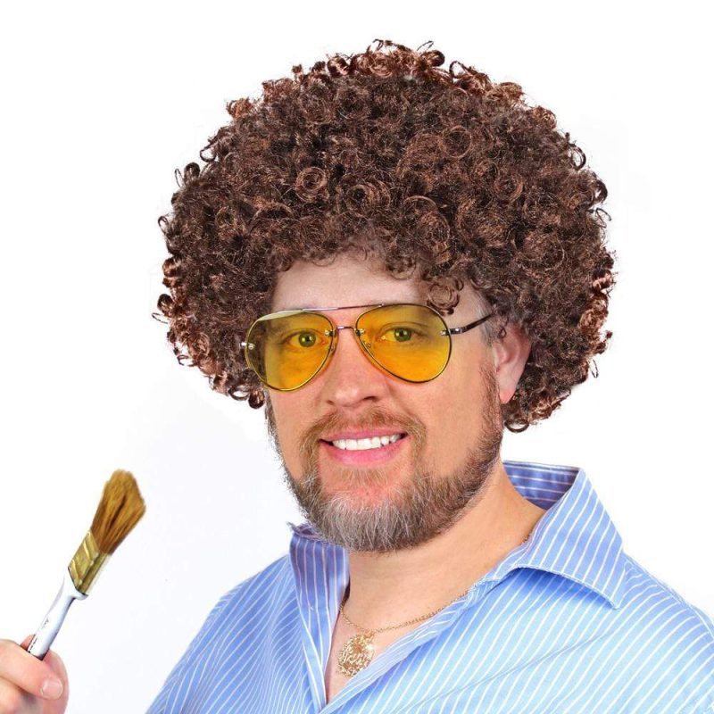 bob ross curly brown afro wigwigsprime party 256454