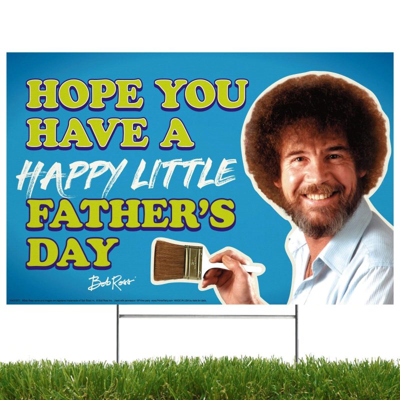 bob ross happy little fathers day yard signyard signsprime party 748059