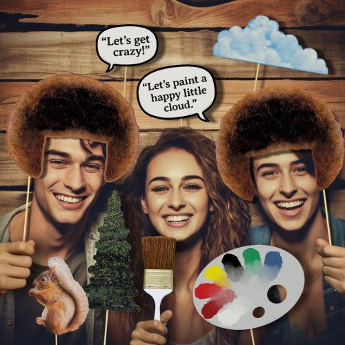 bob ross photo booth propsgames activitiesprime party 223084