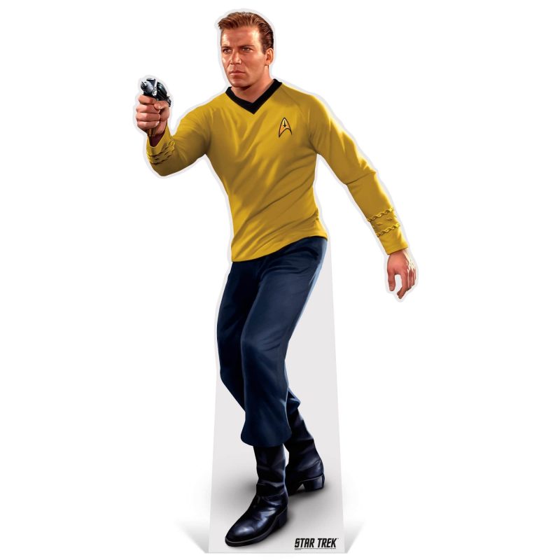 captain kirk with phaser life size cardboard star trek cutoutcardboard cutoutsprime party 276801