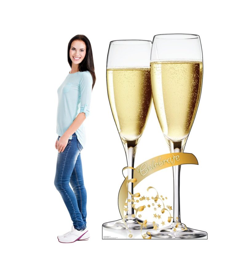 celebrate champagne glasses cardboard cutoutcardboard cutoutsprime party 472028