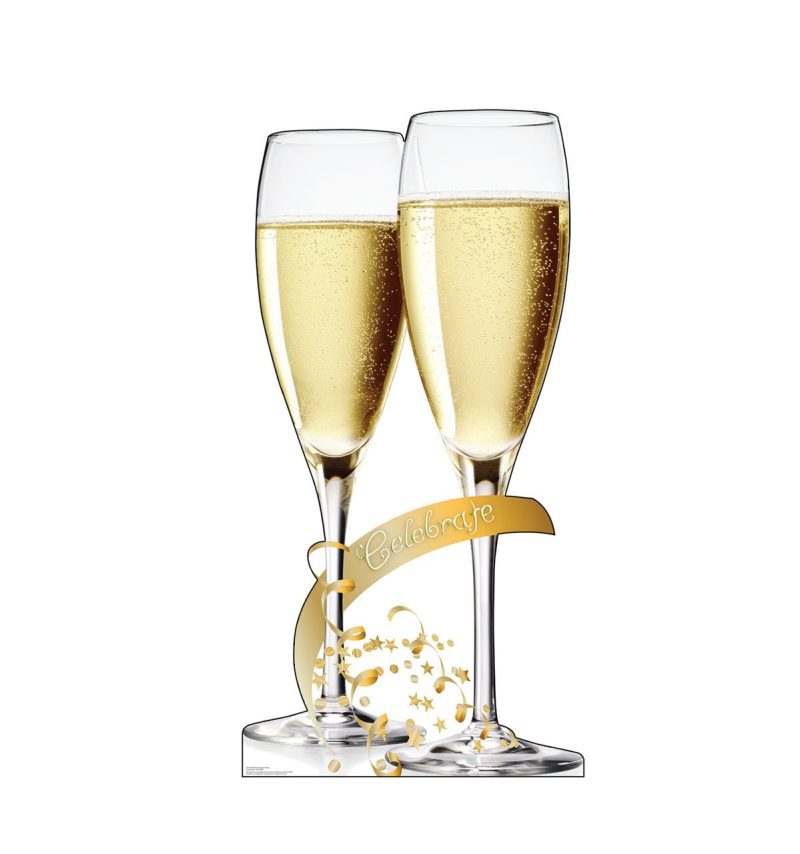 celebrate champagne glasses cardboard cutoutcardboard cutoutsprime party 871233