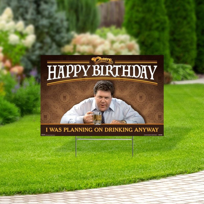 cheers happy birthday yard sign with lawn stakesyard signsprime party 613202