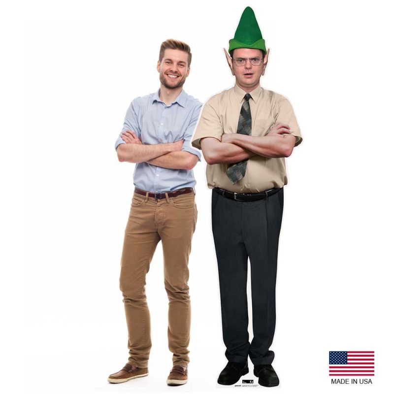 dwight schrute elf hat the office cardboard cutoutcardboard cutoutsprime party 698886