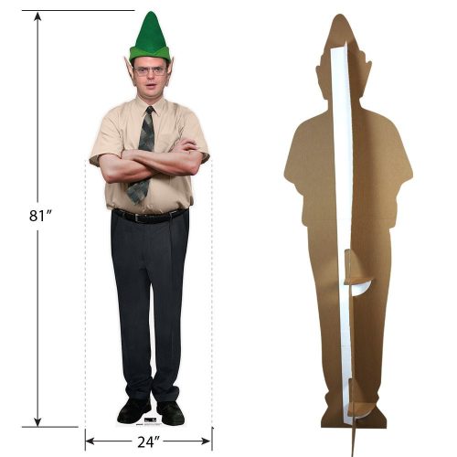 dwight schrute elf hat the office cardboard cutoutcardboard cutoutsprime party 783078