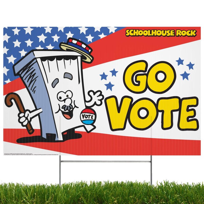 go vote booth yard sign with lawn stakes schoolhouse rockyard signsprime party 105554