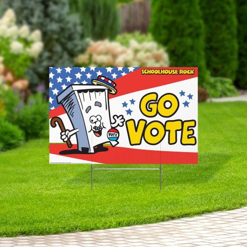 go vote booth yard sign with lawn stakes schoolhouse rockyard signsprime party 181696