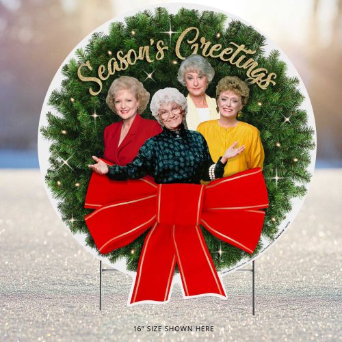 Golden Girls 16" Wreath, Season's Greetings - Prime PartyYard Signs