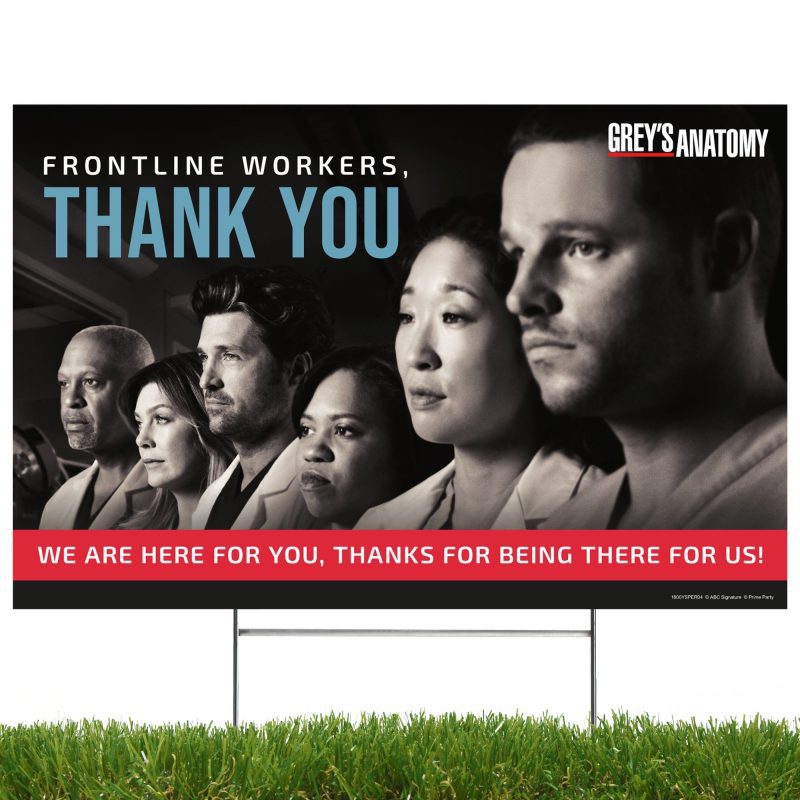 greys anatomy thank you front line workers personalized yard signpersonalized yard signsprime party 970175