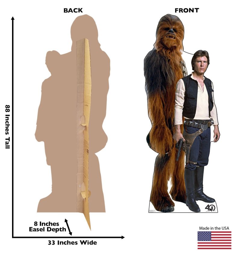 han solo and chewbacca star wars 40th cardboard cutoutcardboard cutoutsprime party 644026