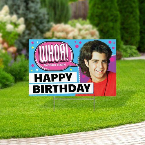 happy birthday yard sign with lawn stakes joey lawrenceyard signsprime party 213185