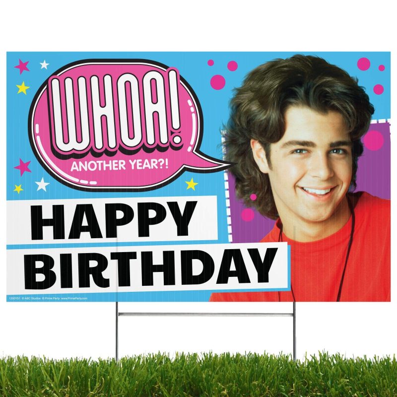 Happy Birthday | Yard Sign with Lawn Stakes, Joey Lawrence - Prime PartyYard Signs