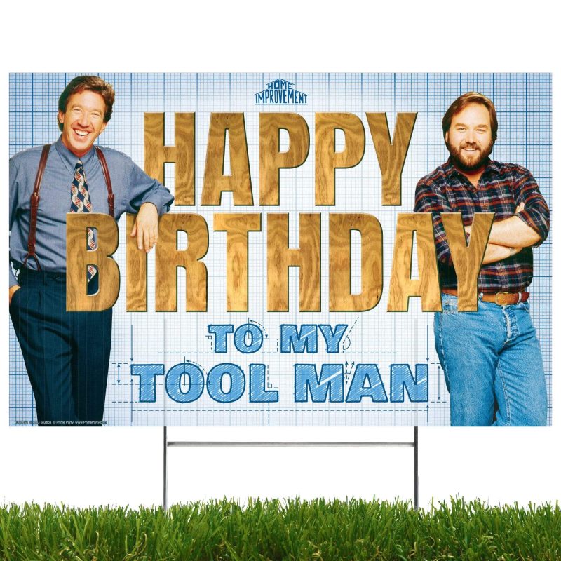 home improvement yard sign with lawn stakes happy birthday to my tool manyard signsprime party 847097