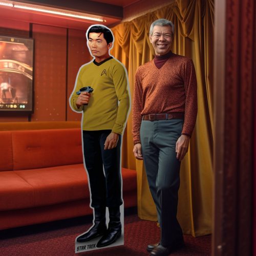 lieutenant hikaru sulu life size cardboard cutout star trekcardboard cutoutsprime party 420345