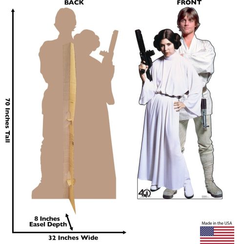 luke and leia star wars cardboard cutoutcardboard cutoutsprime party 574758