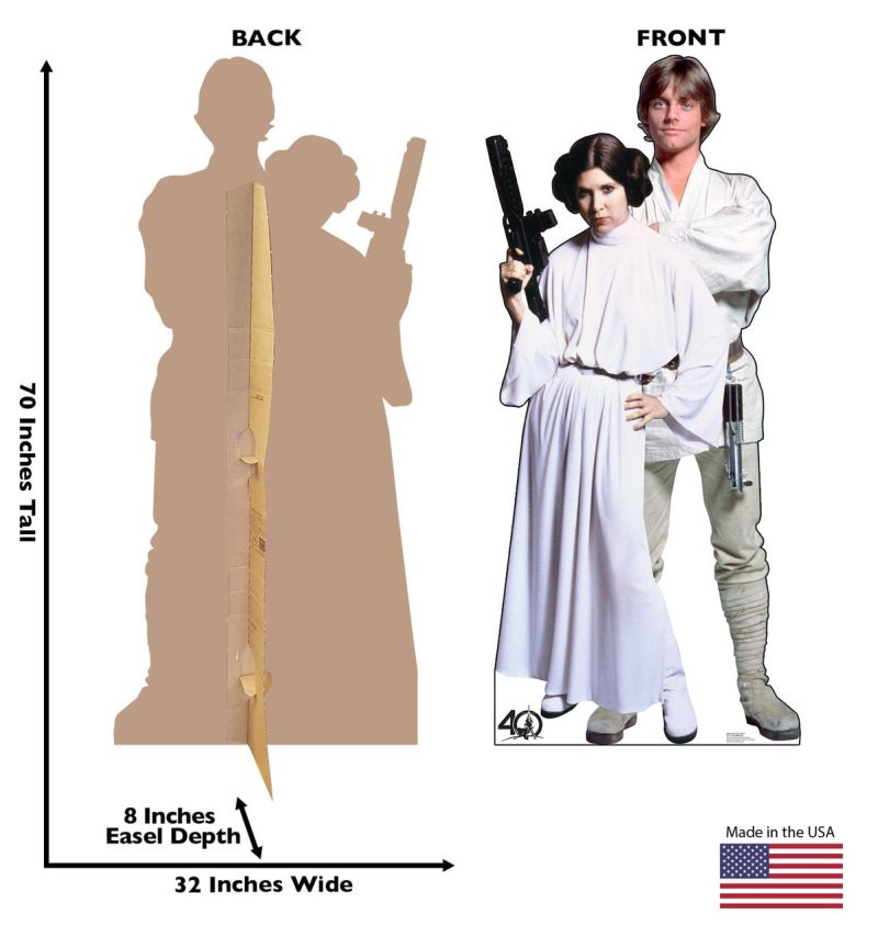 luke and leia star wars cardboard cutoutcardboard cutoutsprime party 574758