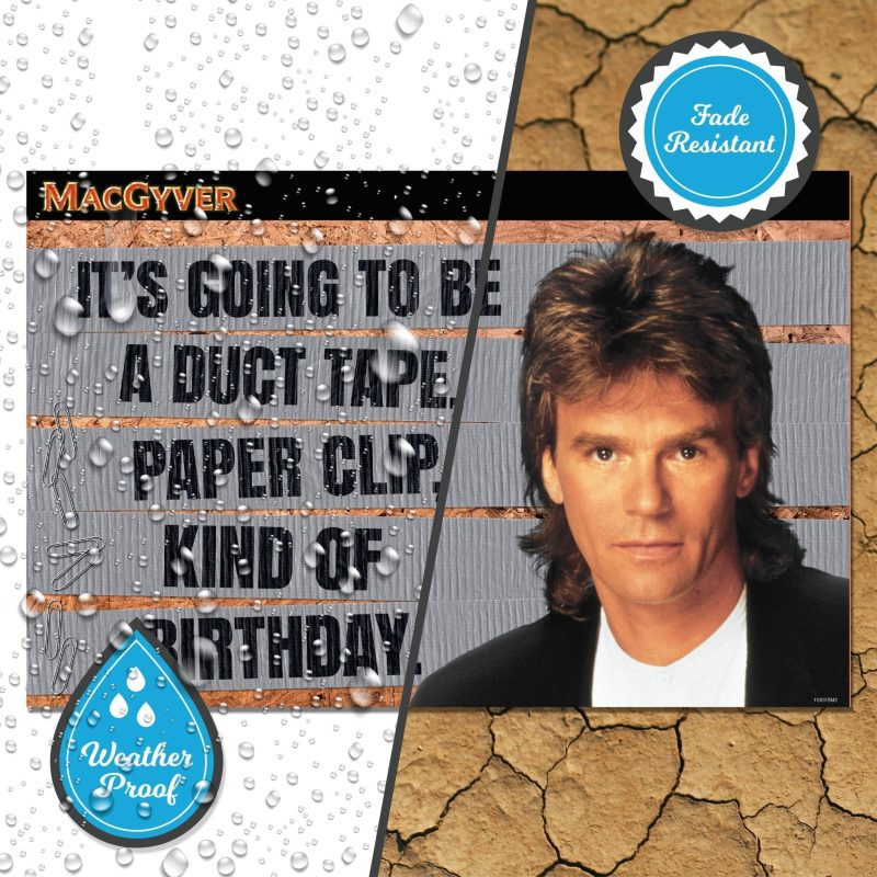 macgyver yard sign with lawn stakes its going to be a duct tape paper clip kind of birthdayyard signsprime party 766811