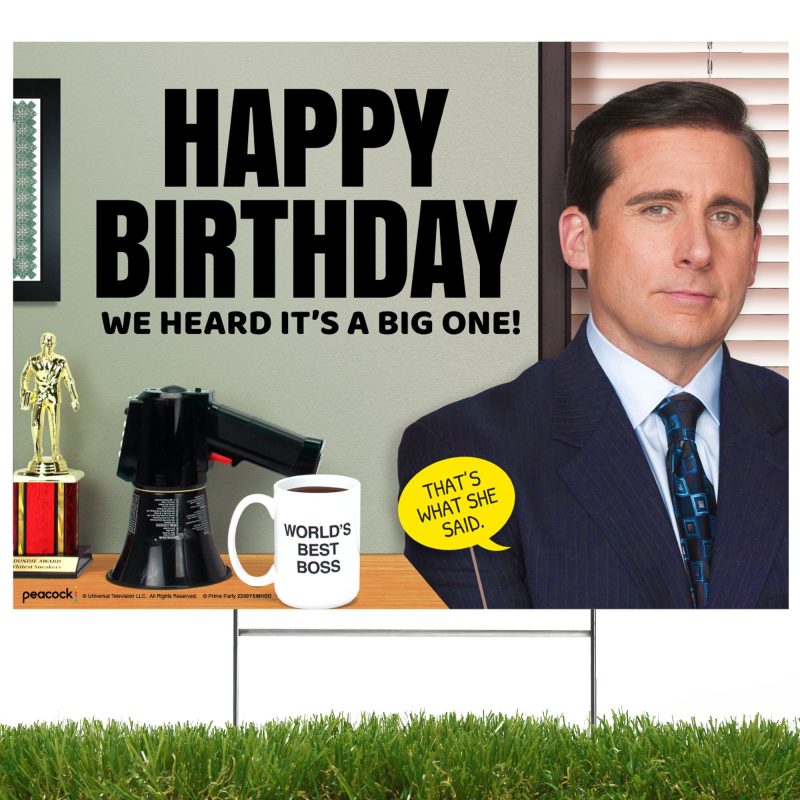 michael scott happy birthday yard sign the officeyard signsprime party 449995