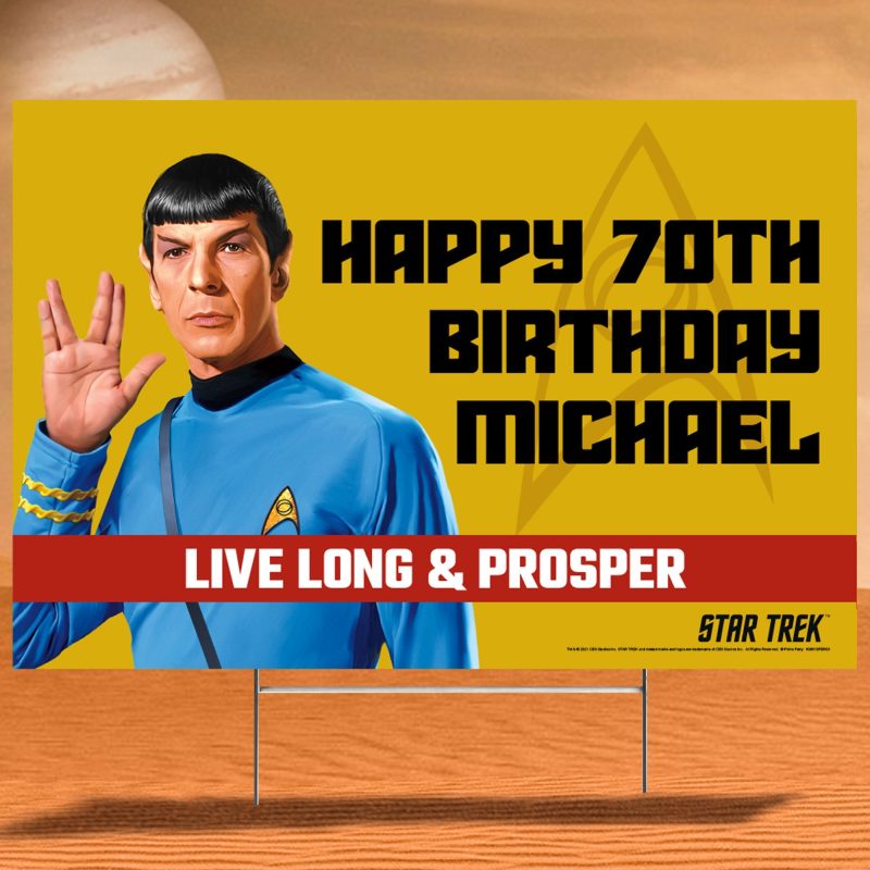 mr spock personalized yard sign star trek original seriespersonalized yard signsprime party 143104