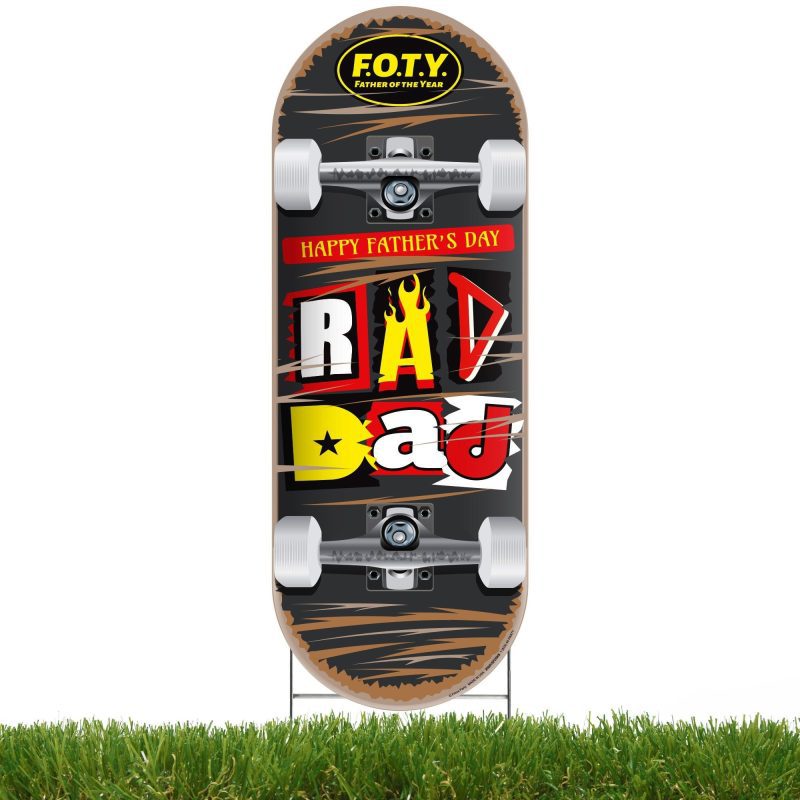 rad dad happy fathers day skateboard yard signsidewalk yard signsprime party 722897