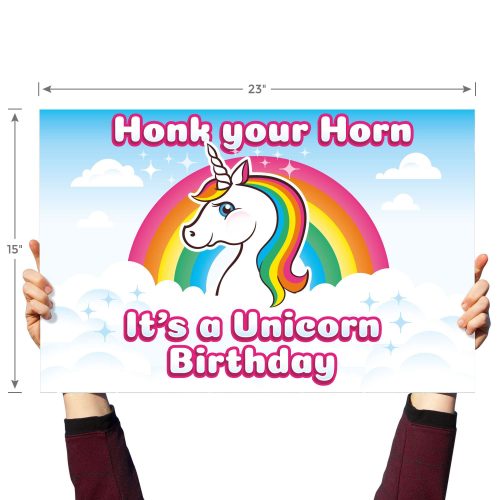 rainbow unicorn yard sign with lawn stakes honk its my birthdayyard signsprime party 414236