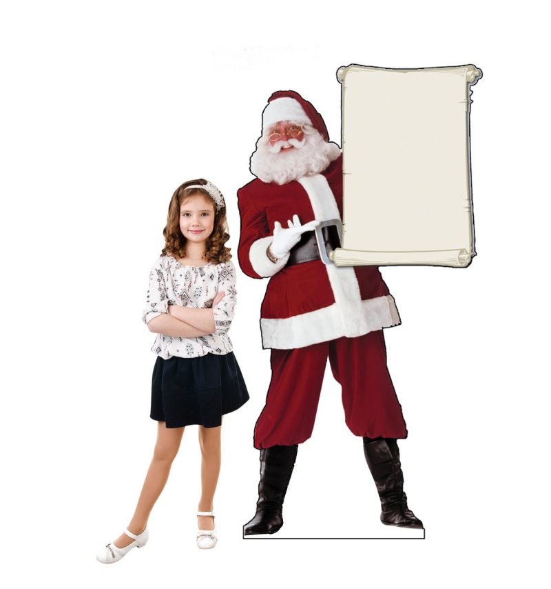 santa claus with scroll cardboard cutoutcardboard cutoutsprime party 274527