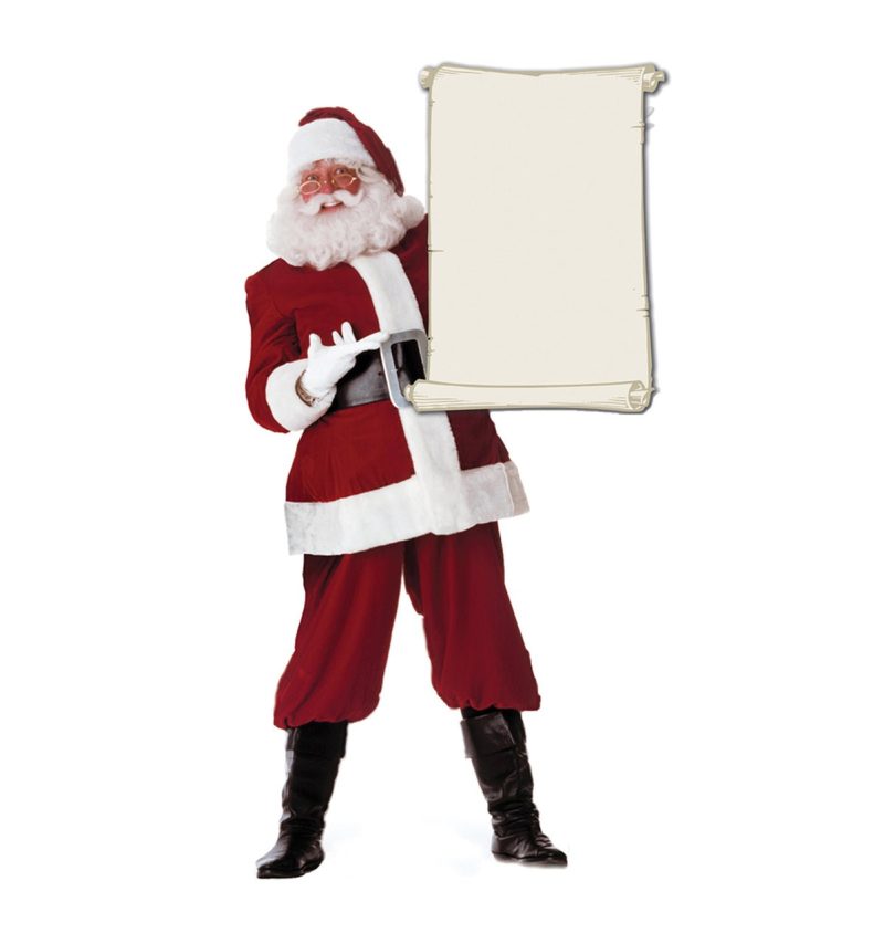 santa claus with scroll cardboard cutoutcardboard cutoutsprime party 354896