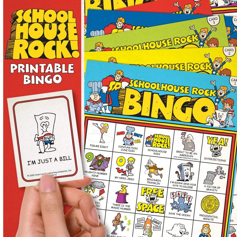 schoolhouse rock printable bingo gameparty gamesprime party 996563