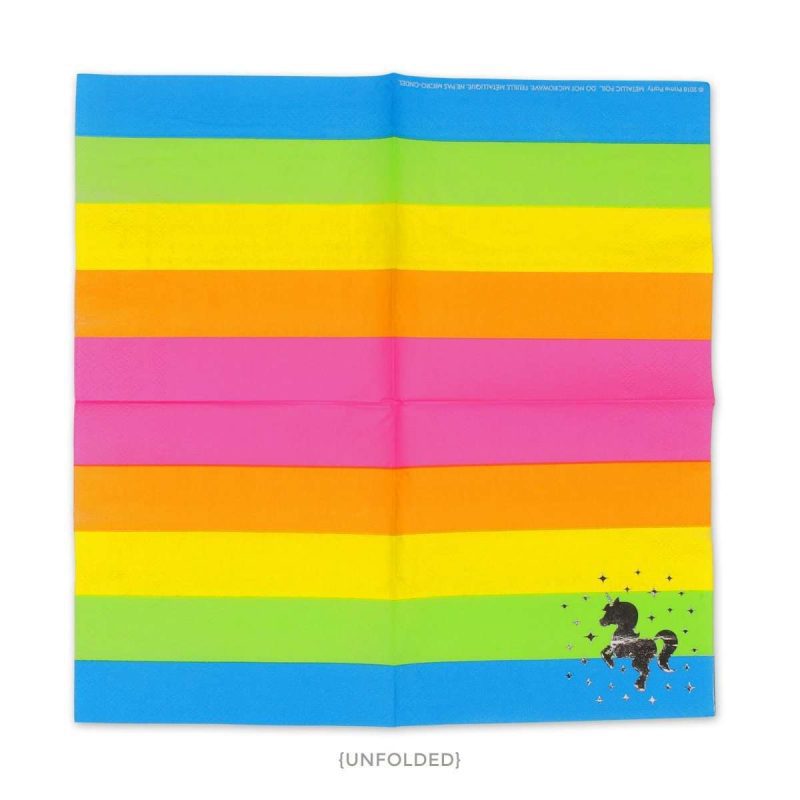 silver lining rainbow unicorn beverage napkins 20 packnapkinsprime party 402727