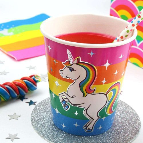 silver lining rainbow unicorn cups 8 packcupsprime party 633946