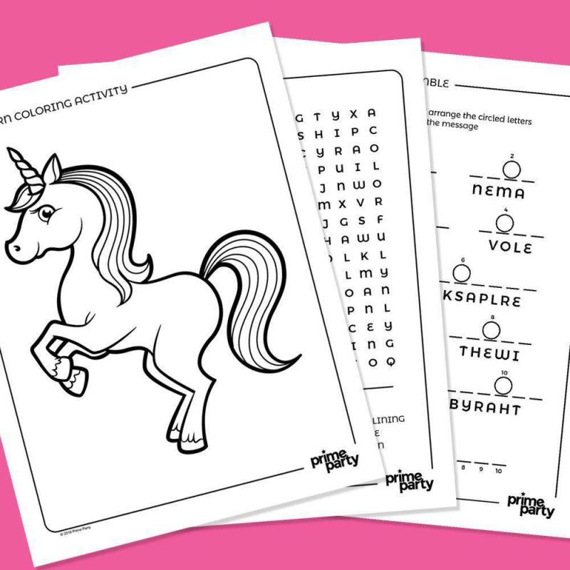 silver lining unicorn coloring activity sheetsgames activitiesprime party 643353