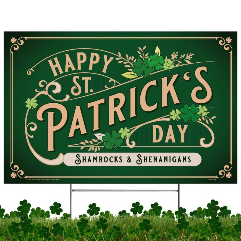 st patricks day shamrocks shenanigans yard signyard signsprime party 382908