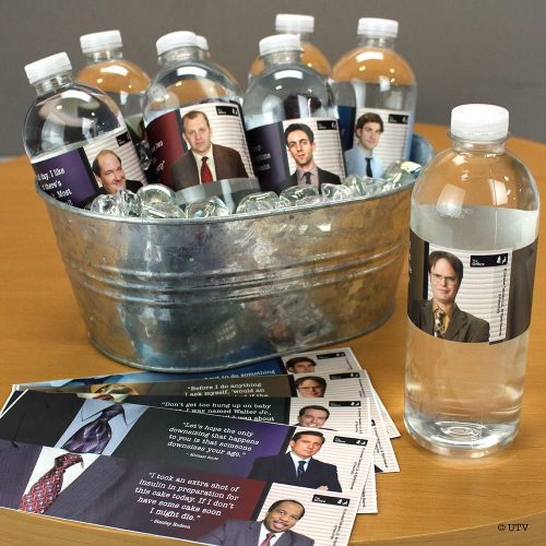 the office water bottle labels set of 16water bottle labelsprime party 459076