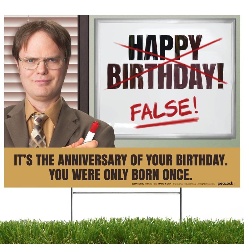 the office yard sign with dwight schrute happy birthday falseyard signsprime party 930306